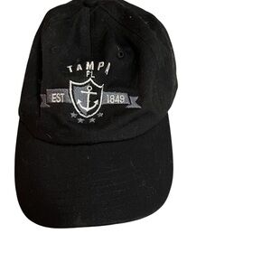 Mens Baseball Cap Tampa FL Anchor One Size Black 100% Cotton